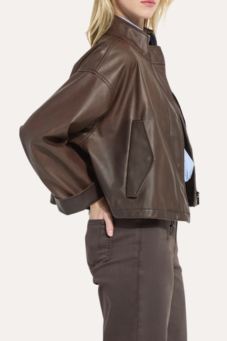 Mina Oversized Washed Vegan Leather Coat