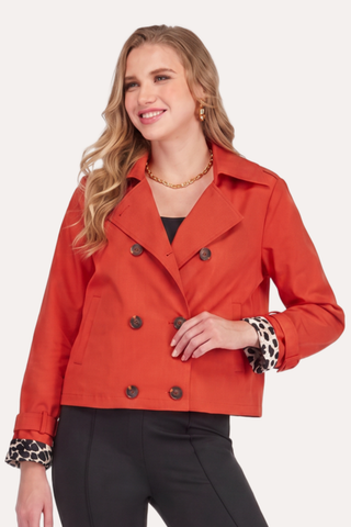 Short Trench Jacket - Flame