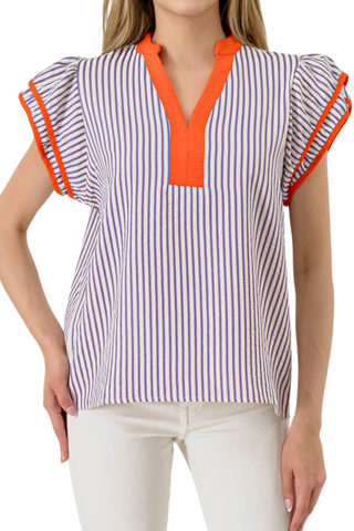Blake Game Day Contrast Stripe Top
