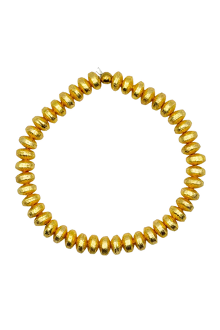 Brushed Gold Disc Bead Bracelet