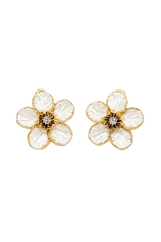 Floral Pearl Stud Earrings