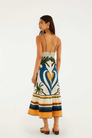 Tropical Wavy Maxi Dress