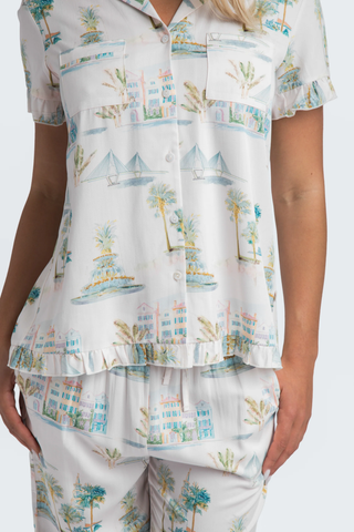 Charleston Watercolor Crop Pajama Set