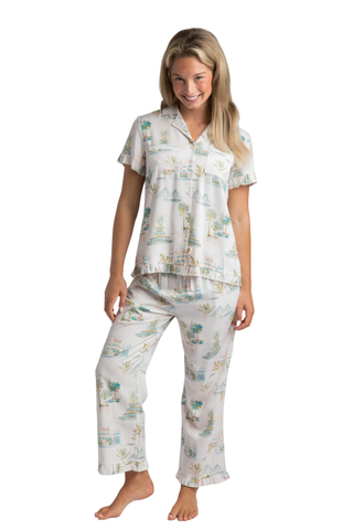 Charleston Watercolor Crop Pajama Set
