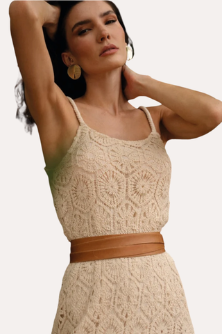 Midi Wrap Belt - Tan | Adjustable OS