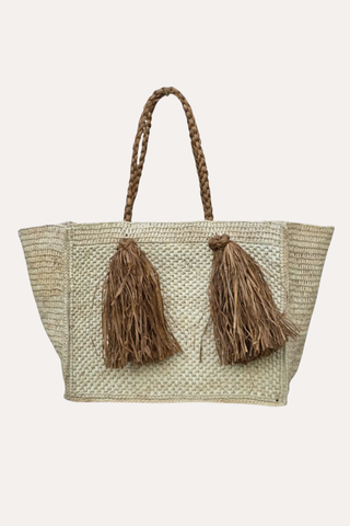 Hay and Cinnamon Camilla Raffia Bag
