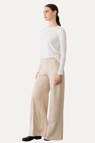 Stretch Suede Standard Wide Leg Pant