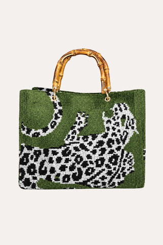 Green Leopard Avery Bamboo Bag