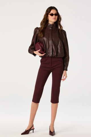 Estero Faux Leather Bomber Jacket
