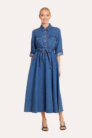 Tab Sleeve Maxi Dress