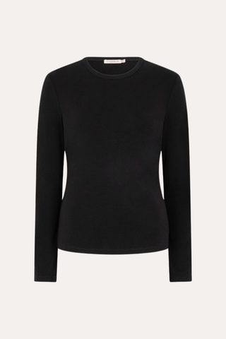 Top L/Slve Basic Round Neck - Black