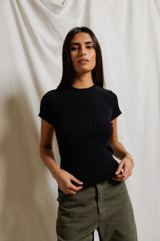 Suri Rib Cap Sleeve Tee