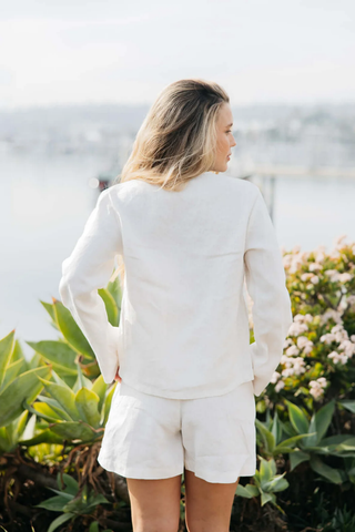 Hudson Linen Shorts - White