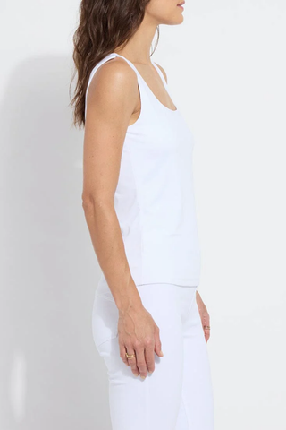 Evie Scoop Neck Tank - White