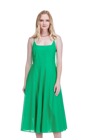 Fitted & Flared Sundress - Green