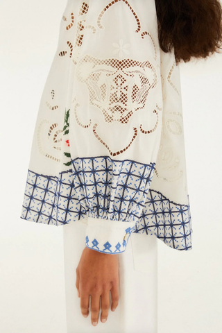 Off-White Flowers Embroidery Richelieu Shirt