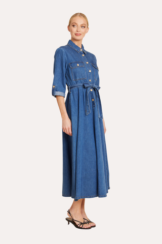 Tab Sleeve Maxi Dress