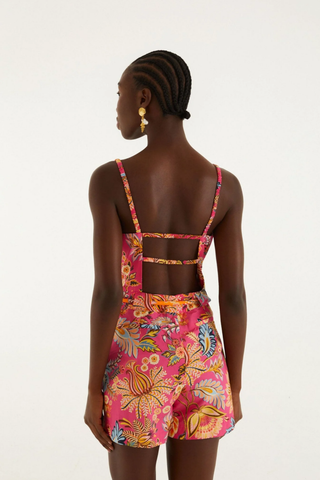 Ligia Floral Drawstring Romper