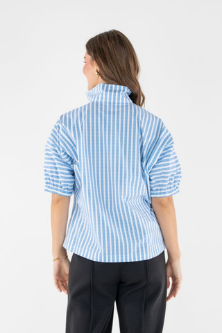 Poppy Top - French Blue Stripe