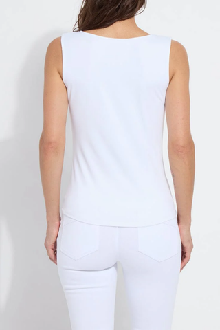 Evie Scoop Neck Tank - White