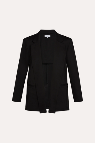 Black Ponte Knit Oversized Blazer