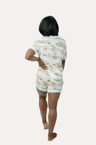 I Love Charleston Knit Button Down Short Set