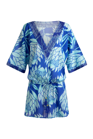 Drop Waist V-neck Short Kaftan