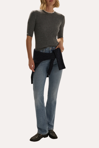 The Amelia Crewneck Top - Charcoal