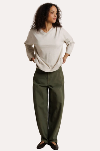 Sateen Barrel Leg Utility Pant