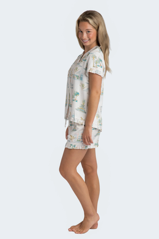 Charleston Watercolor Short Pajama Set