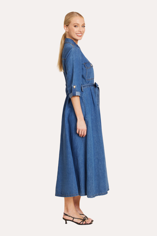 Tab Sleeve Maxi Dress