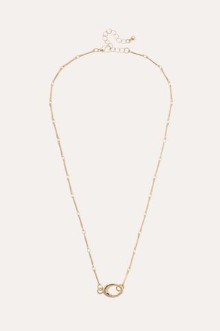 Dolly Delicate Link Charm Necklace Base In Shiny Gold