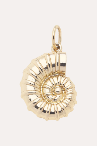 Spiral Shell Charm In Shiny Gold