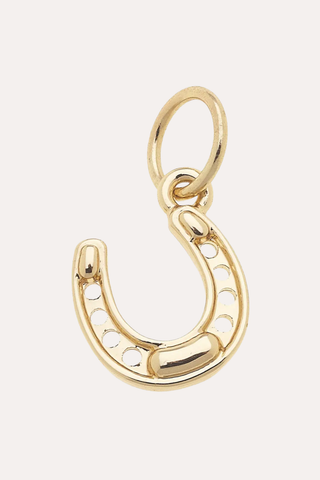 Lucky Horseshoe Charm In Shiny Gold