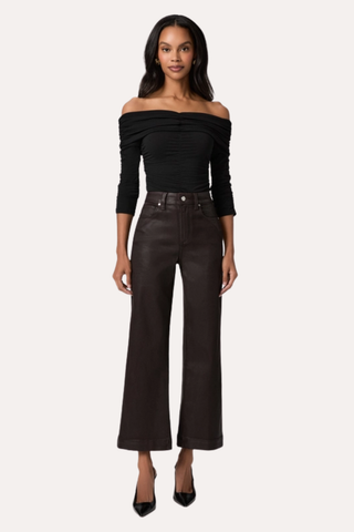 Anessa Wide Leg Jean - Chicory Coffee Luxe Coating