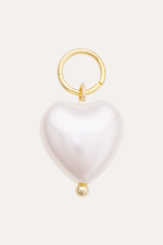 Pearl Heart Charm In Ivory