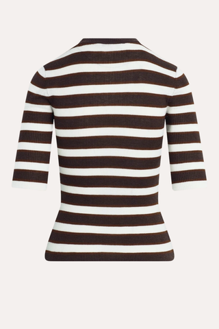The Amelia Crewneck Top - Ganache Stripe