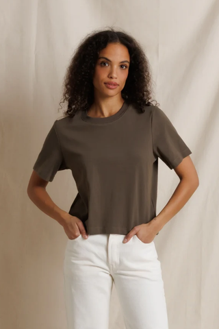 Heavy Jersey Crewneck Tee - Dark Olive