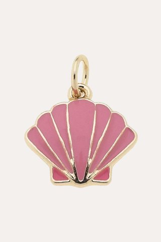 Enamel Clamshell Charm In Light Pink