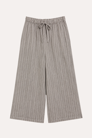 Stripe Drawstring Wide Leg Pant