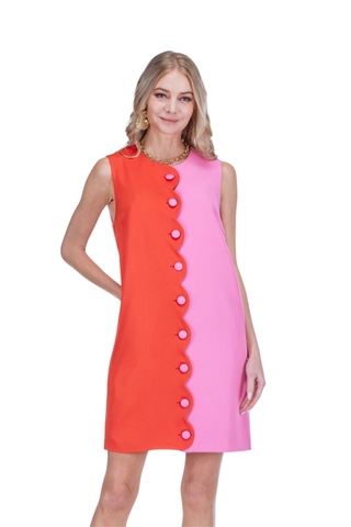 Scallop Contrast Dress