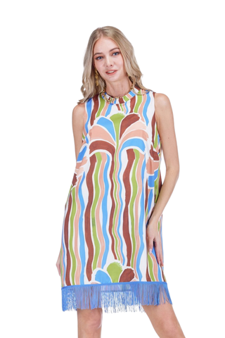 Fringe Hem Sheath Dress
