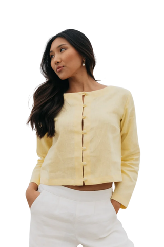 Bessette Cardigan - Yellow