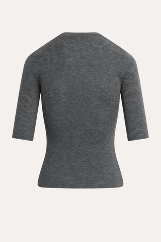 The Amelia Crewneck Top - Charcoal