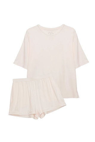 Boyfriend Tee Set - Barely Pink