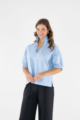 Poppy Top - French Blue Stripe