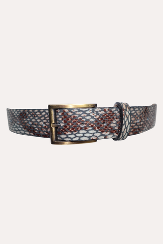 Viper Jean Belt – Green Boa | Statement Buckle Belt