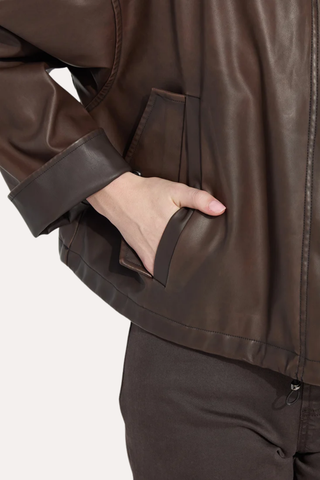 Mina Oversized Washed Vegan Leather Coat