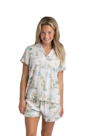 Charleston Watercolor Short Pajama Set