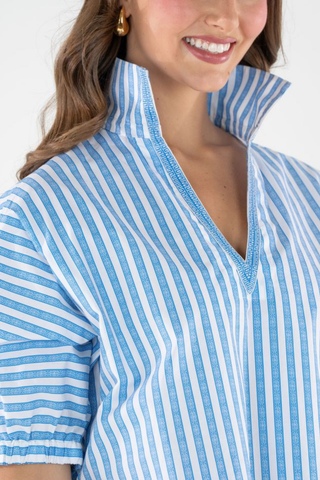 Poppy Top - French Blue Stripe